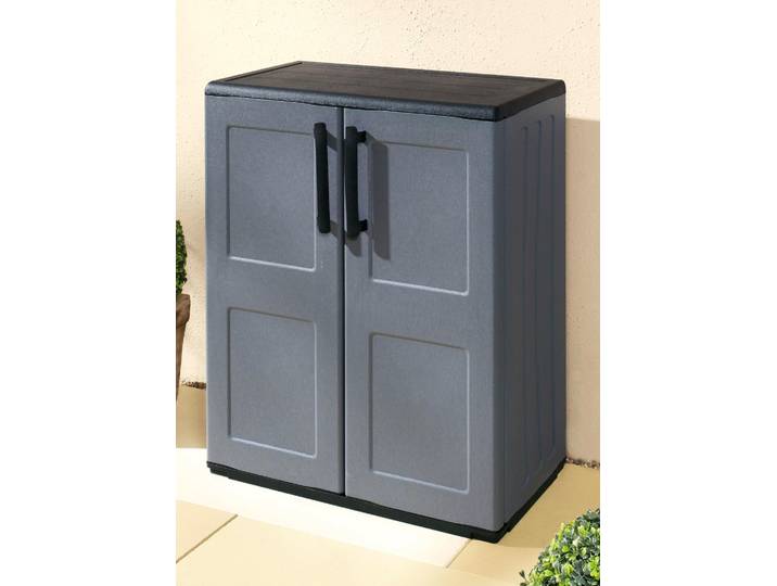 Gartenschrank mit soliden Stahlscharnieren, Grau, klein