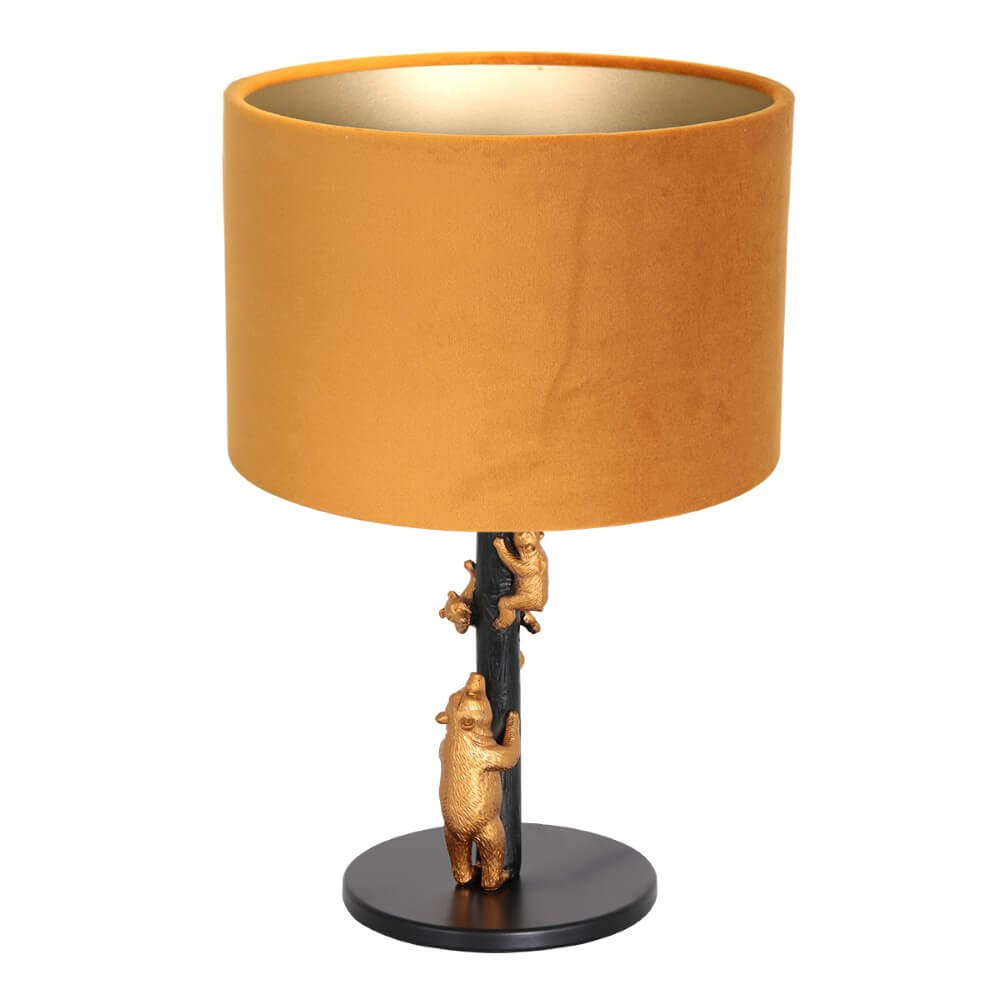 Steinhauer Animaux Design Tafellamp met Textiel en Metaal - Goud/Messing/Zwart/Oranje/Geel