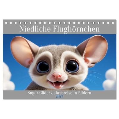 Niedliche Flughörnchen - Sugar Glider Jahresreise (Tischkalender 2027 DIN A5 quer), CALVENDO Monatskalender