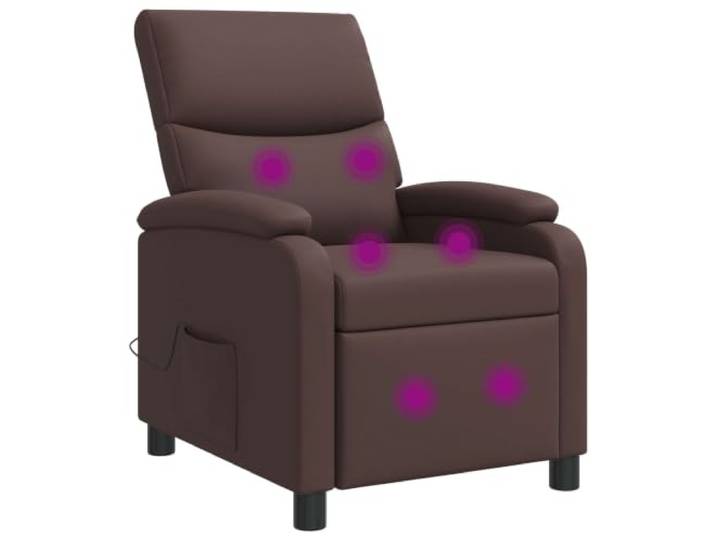 IBUQDDV Massage Relaxsessel Braun Kunstleder Neigbar Metall Holzwerkstoff Neigbar 115-160 Grad, pflegeleichte Oberfläche, stabile Mischkonstruktion, vielseitig einsetzbar