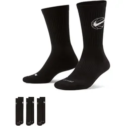 Nike Everyday Crew Basketballsocken (3 Paar) - Schwarz/Weiß - M