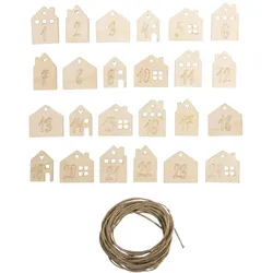 Rayher Adventskalenderzahlen Holz 1- 24 natur