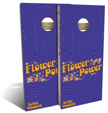 Skip's Garage 70s Flower Power Outdoor Cornhole Board Set