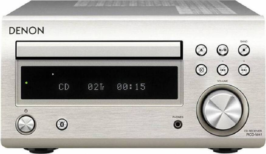 Denon RCD-M41 Mini audiosysteem, Zilver, 60 Watt, 2-weg