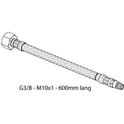 Ideal Standard Druckschlauch M10X1-G3/8, 600mm A963679NU