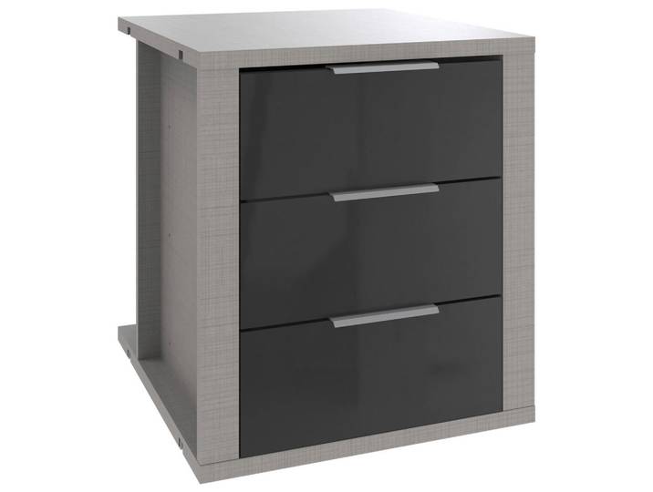 Carryhome Schubkasteneinsatz, Grau, Glas, 3 Schublade(n) Schubladen, 48x51x50 cm, BQ - Bündnis für Qualität, Made in Germany, DIN EN ISO 9001, Soft-Close,Soft-Close, Schlafzimmer, Kleiderschränke, Schrankzubehör, Schubkasteneinsatz