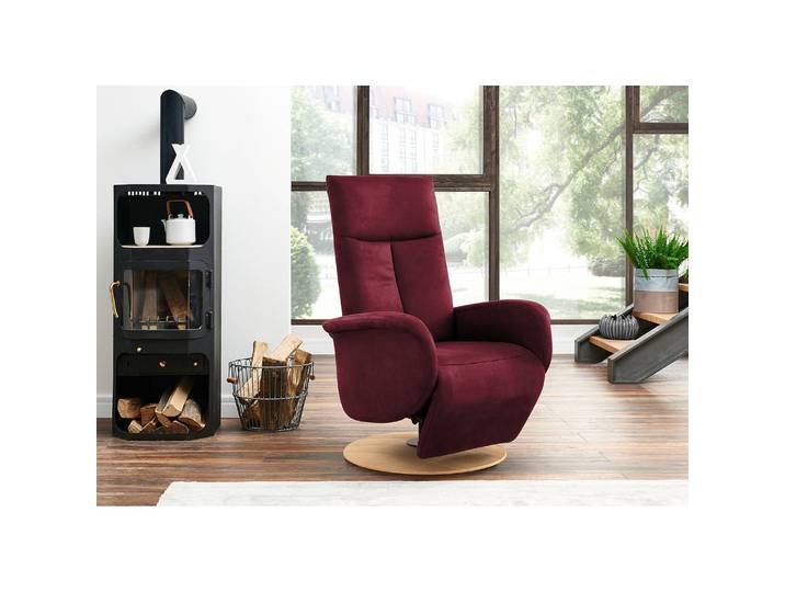 Relaxsessel Nesebar I Rot Microfaser Flavie Elektrisch verstellbar: 2 Motoren mit Kabel ohne Aufstehhilfe/Relaxfunktion 75 x 112 x 82cm