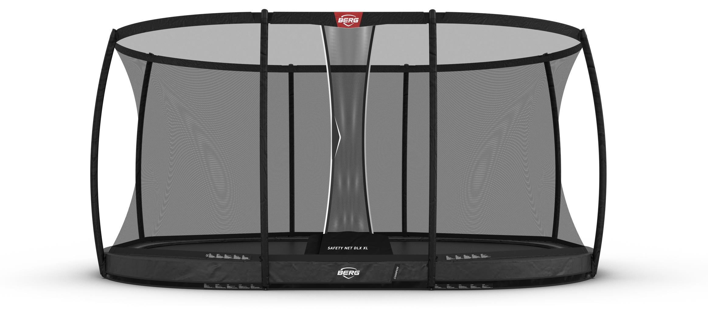 BERG Bodentrampolin Grand Champion InGround 520 + Sicherheitsnetz DLX XL Grau