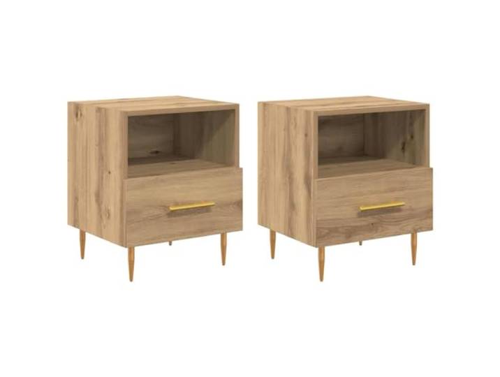 Heofavd 2er Set Nachttisch Braun 40 x 35 x 47,5 cm Holzwerkstoff