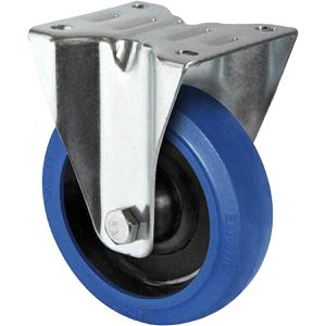 CASCOO Schwerlastrolle Serie R4F1, Bockrolle, 160mm Ø, Gummi, Tragkraft 300kg