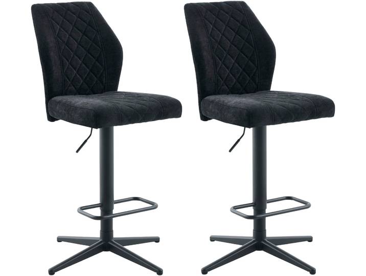 Barhocker HELA BABSI , schwarz, B:41,5cm H:99cm T:56,5cm, 100% Polyester, Hocker, Barhocker, 360 drehbar, höhenverstellbar mit Gasdruckfeder, Sternfuss