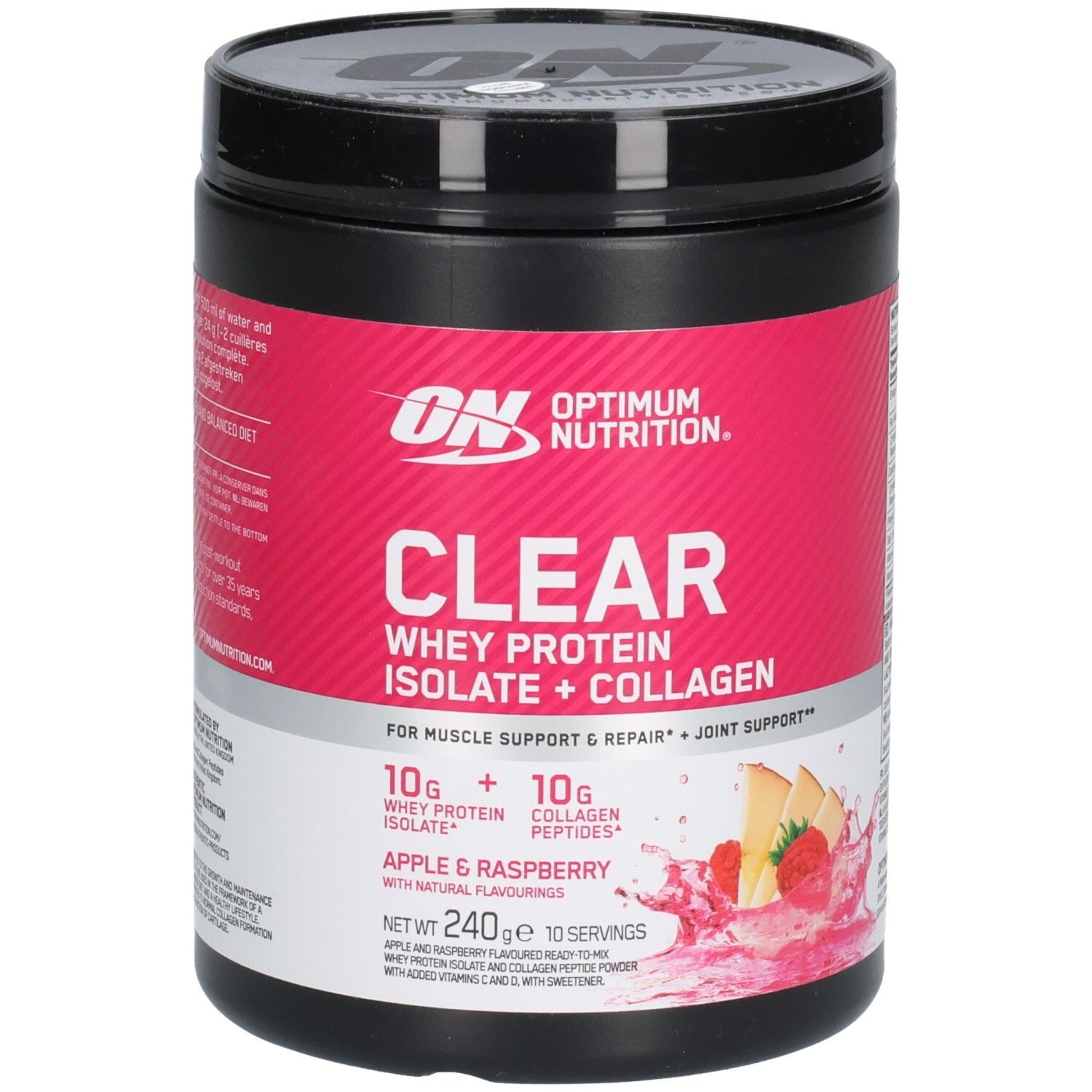 Optimum Nutrition Clear Whey + Collagen Apple Raspberry 240 g Puder