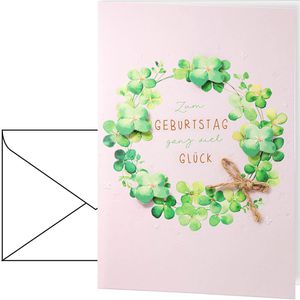 Böttcher-AG Geburtstagskarte 51sk10781, Handmade, Klappkarte mit Umschlag, 11,5 x 17 cm