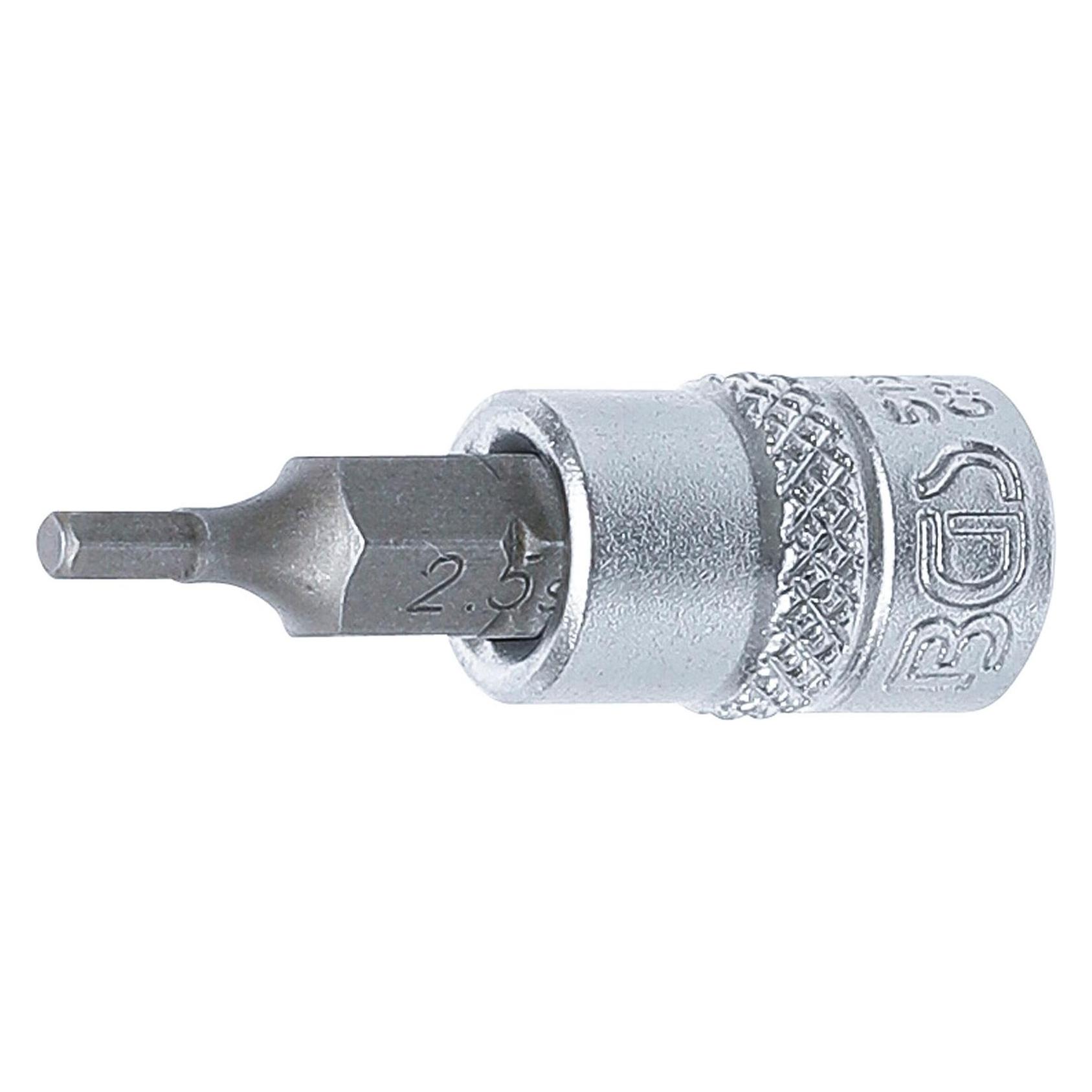 BGS Bit-Einsatz Antrieb Innenvierkant 6,3 mm (1/4") Innensechskant 2,5 mm (5154)