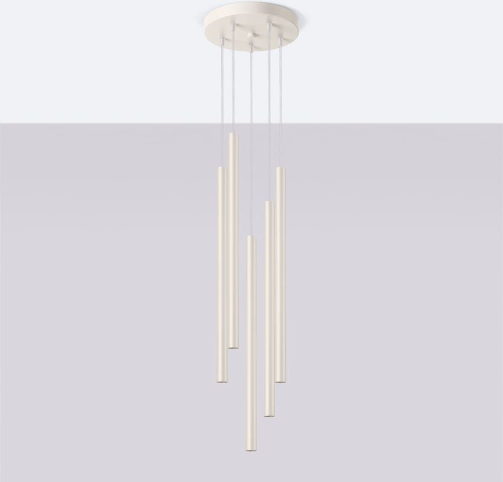 Sollux Lighting Suspension Acier Beige G9 5 Pastelo Beige 25x0x25cm