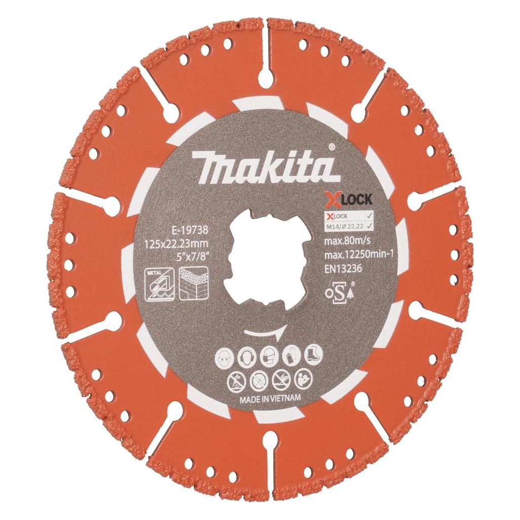 Makita Diamanttrennscheibe Schneiden Bohrung 22,23mm X-LOCK Rescue 125mm E-19738 (E-19738)
