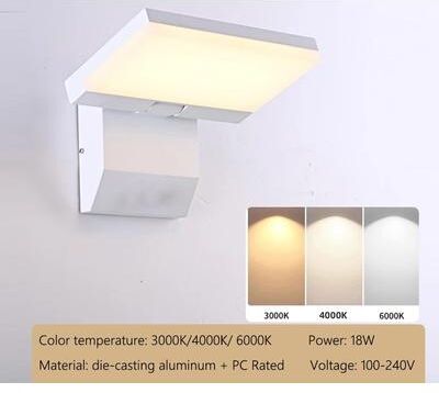 Inspire Curations IP65 Motion Sensor Outdoor Wall Light Adjustable Aluminum Auto On Off Security Lamp white No Sensor Neutral Light
