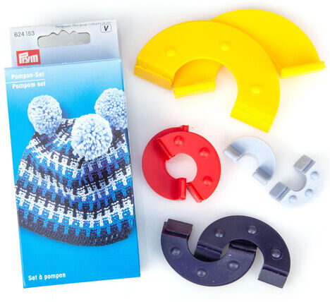 Prym Pompon-Set, mit Schablonen in 4 Größen von 3 - 9 cm