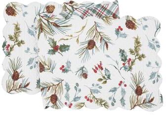 C&F Home Edith Quilted Reversible Holly Botanical Table Runner