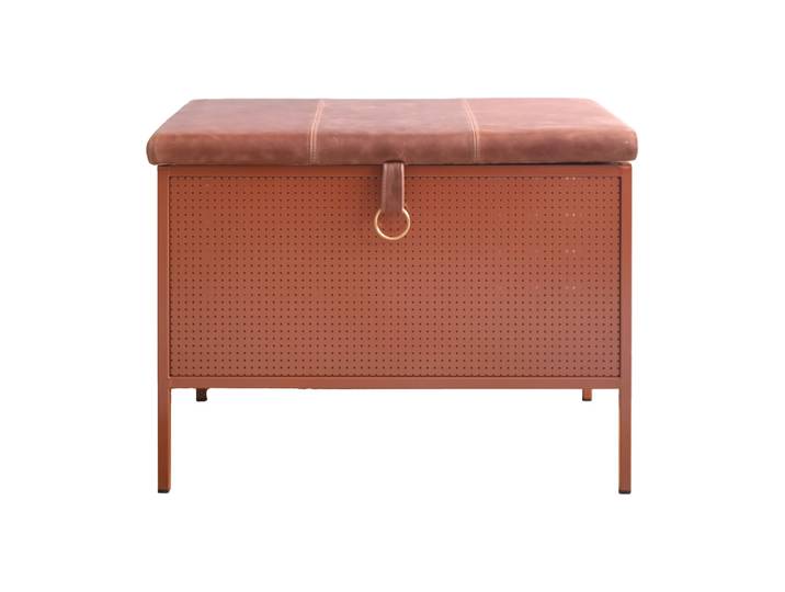 Maze Frank opbergbankje Cinnamon-vintage cognac