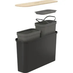 Orthex Collect Slim 46 L sorting set, black, Abfalleimer, Schwarz