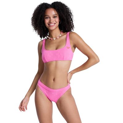 Bikini-Hose ROXY "Roxy Paradise Moderate", Damen, Gr. L, pink (sangria sunset), Obermaterial: 86% Polyester, 14% Elasthan., Badehosen Bikini-Hose