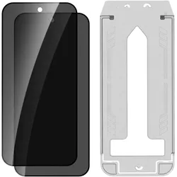 3MK Hardy Privzone 9H - Google Pixel 9 Pro (2 Stk., Google Pixel 9 Pro), Smartphone Schutzfolie, Transparent, Schwarz