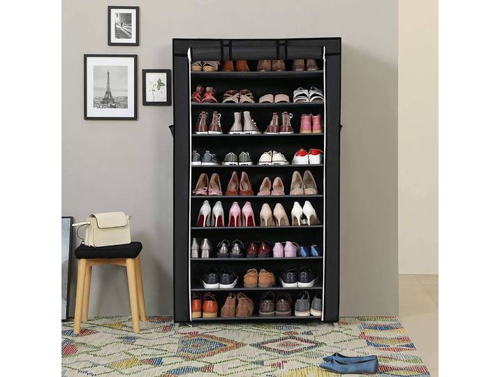 Schuhregal La Flotte 88cm Schwarz/Schwarz