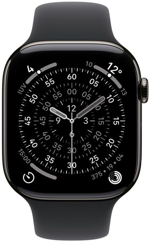 Smartwatch apple watch s11 gps + cellular 46mm natural slate case black sport band s - m
