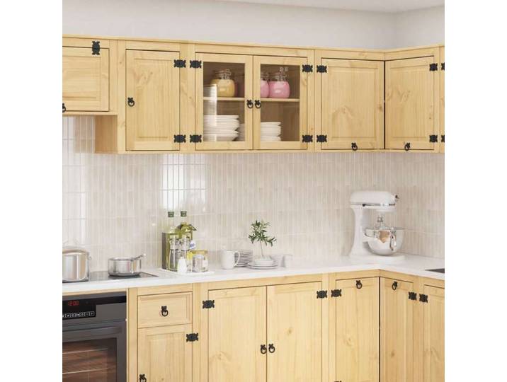 NEW 2026  Armoire de cuisine 1 pc moderne Cabinet de cuisine avec étagère SKI Brun Miel 60x32x40 cm Pin massif L4839