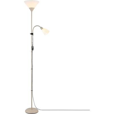 BRILLIANT Deckenfluter "Spari", beige (taupe), 2, Ø 25cm H: 180cm, 1 Stk., Leuchten, 180 cm Höhe, Ø 25 cm, E27 + E14, Aluminium/Kunststoff, Deckenfluter