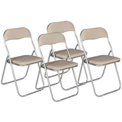 Dmora Antenore - Klappstuhl, Beige, 4 Stühle