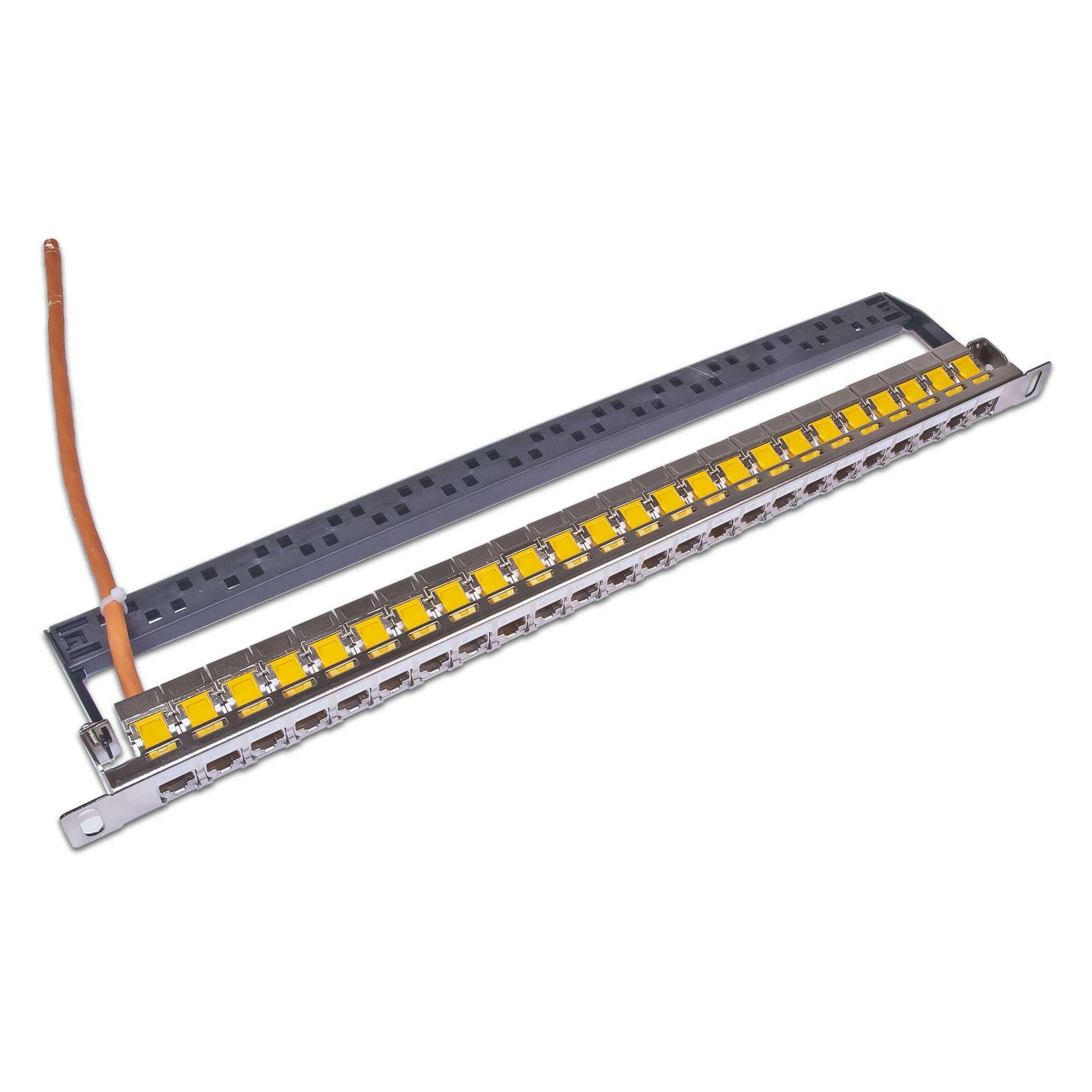Wirewin 24-Port 0.5 HE Patchpanel, geschirmt (WKS PANEL 24 0.5U NICKEL)