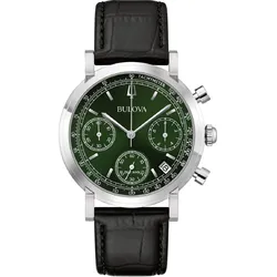 Bulova 96B457 Herrenuhr Chronograph Classic Schwarz/Grün