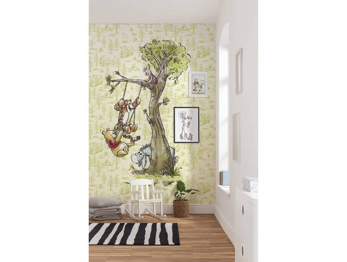 Papier peint intissé Winnie l’Ourson II 200 x 280cm Jaune/Marron