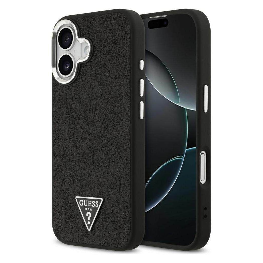 Guess - Glitter Triangle Logo MagSafe (GUHMP17SPFGTSCMK) - iPhone 17 - Black (Apple iPhone 17) (GUE004703)