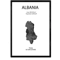 POSTER Länder & Kontinente Albanien A3 Rahmenlos