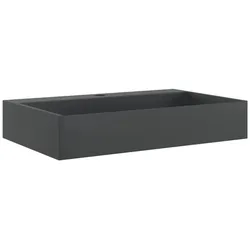 vidaXL Waschbecken 60x38x11 cm Mineralguss/Marmorguss Mattschwarz