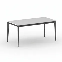 Bürotisch PRIMO ACTION 160x80 cm, schwarzes Metallgestell, weiß