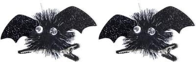 Inspired Deals Kids Halloween Bat Hair Clip Glitter Costume Hairpin Spooky Party Accessory black