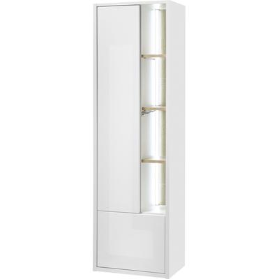 Stauraumschrank HOME AFFAIRE "Studio line", weiß (weiß, eichefarben), B:45cm H:150cm T:30cm, Schränke, Stauraumschrank