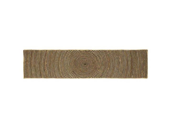 Tapis rond en jute - - Naturel et Noir - 60x250 cm - Lavable en machine - Artisanal - Écologique - Moderne