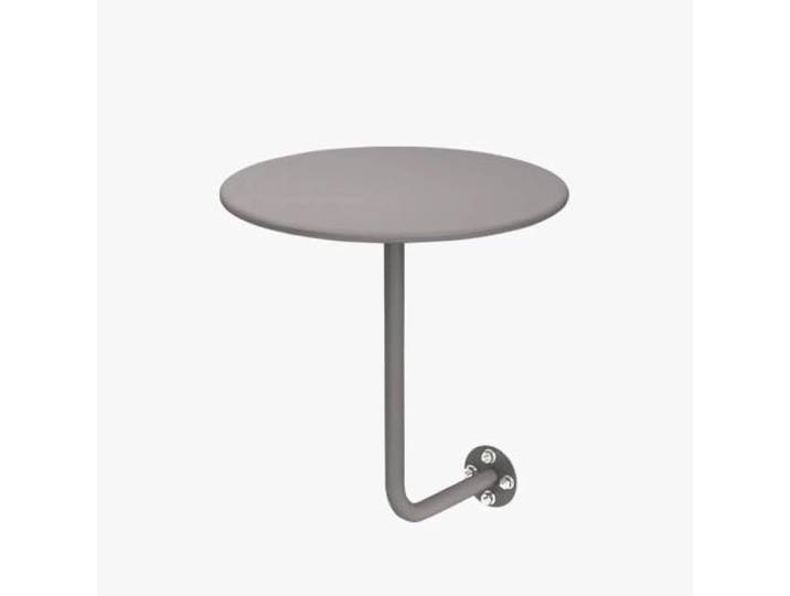 Kleiner Runder Wandtisch aus Edelstahl,Schwebender Beistelltisch für Bar Gebürsteter Edelstahl, Platzsparendes Design, Wandmontierter Bartisch, Einfache Montage(Gray,40cm/15.7in)