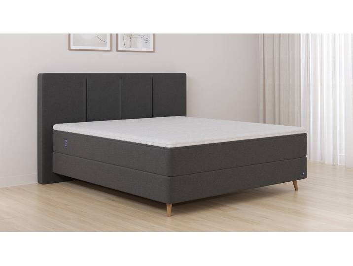 BRUNO Boxspringbett Premium 200x200cm in Schwarz Matratzen-Härtegrad: Links H2 / Rechts H3 mehrfach ausgezeichnet in Design & Qualität