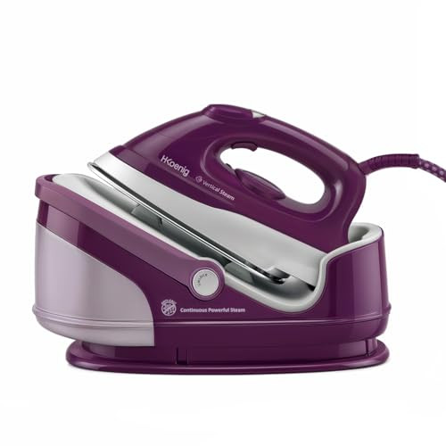 H.Koenig V8 Verticaal stoomstrijkijzer, 8 bar, 2400 W, 100 g/min, 1,7 l, Paars