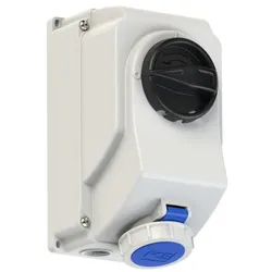 PCE 75132-6 CEE-Steckdose abschaltbar 16A 3p 6h IP66/IP67 751326