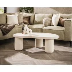 designline »Marble« Couchtisch Kieselstein organisch 110x38x70 cm