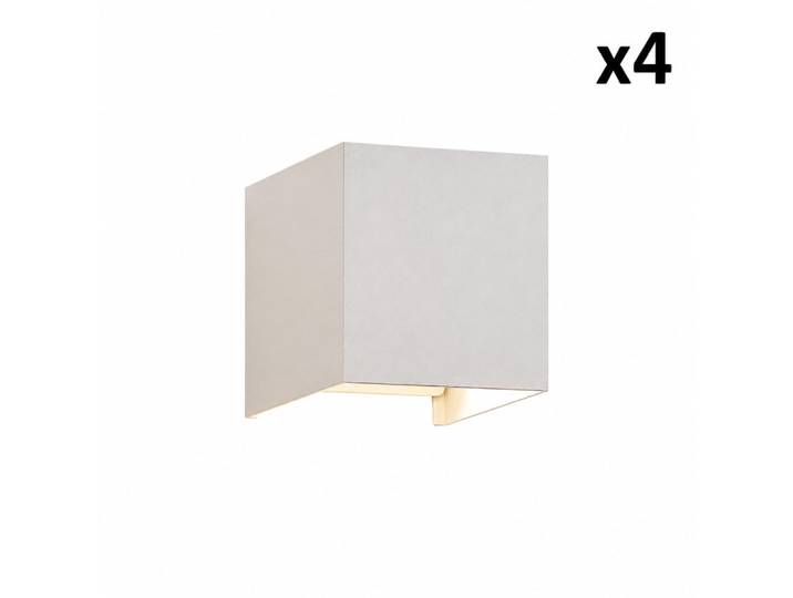 Applique murale aluminium blanc 10x10x10cm g9 lot de 4