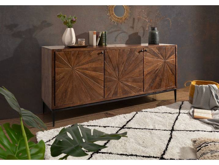 Sideboard Mango 183x46x84 braun lackiert STILMÖBEL #110