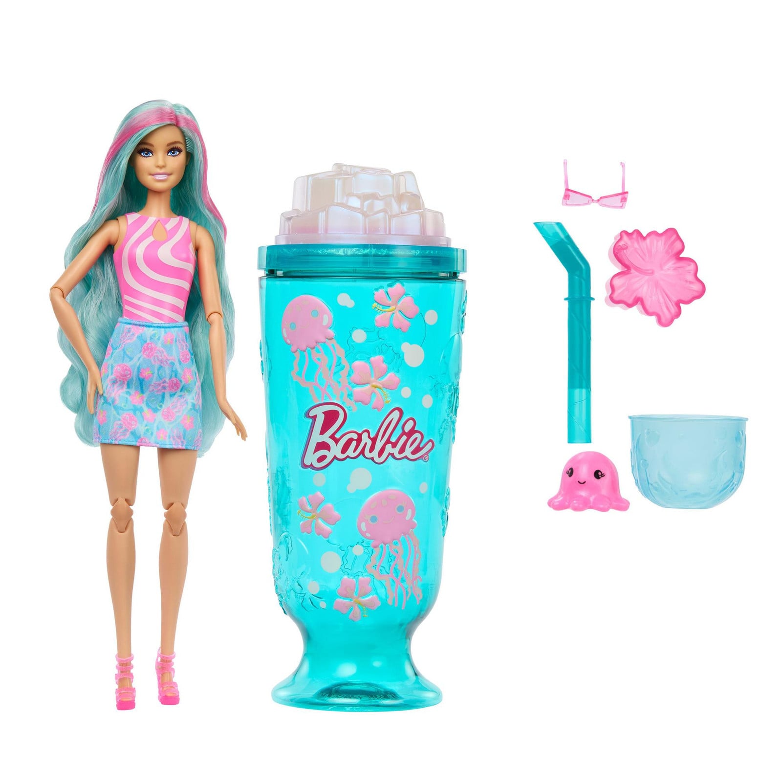 Barbie Pop Reveal Sea Slushy Fashionpop met paars haar